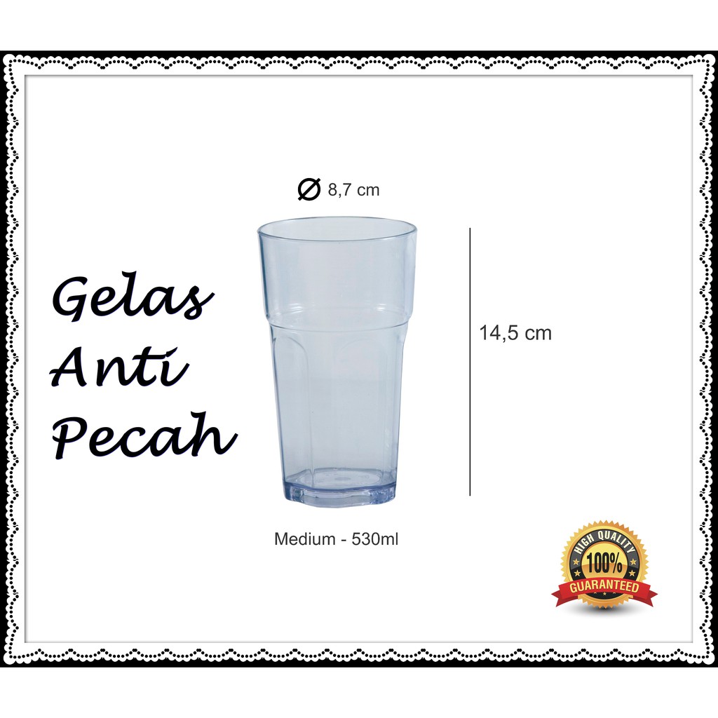 Gelas Plastik Anti Pecah 530ml | Gelas Anti Pecah 530ml | Gelas Cafe