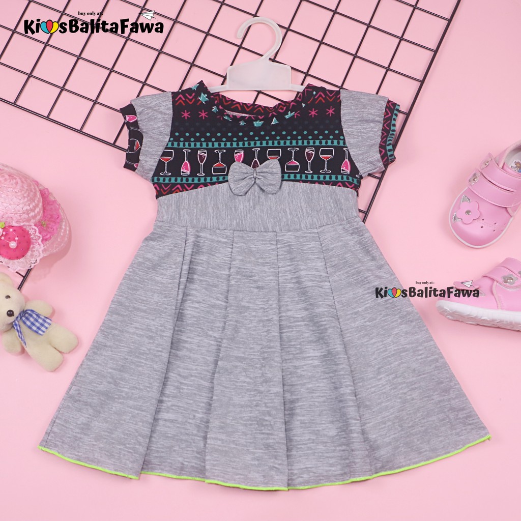 Dress Kelly uk Bayi - 6 Tahun / Dres Pesta Anak Cewek Murah Baju Balita Perempuan Harian Gaun Import