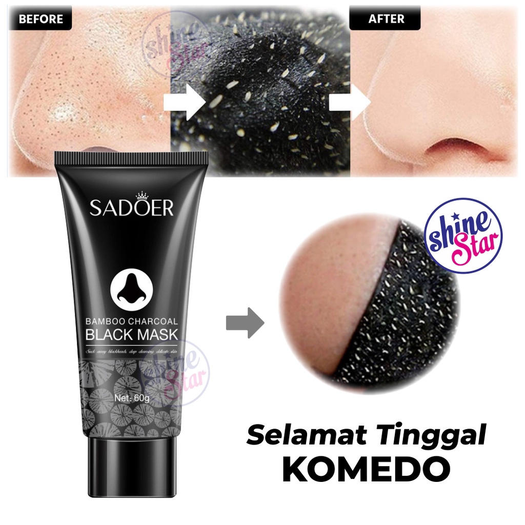 SHINE STAR - [ BISA COD ] MASKER KOMEDO REMOVE BLACKHEAD MASK / SADOER BLACK MASK / Masker Komedo Hidung dan Wajah