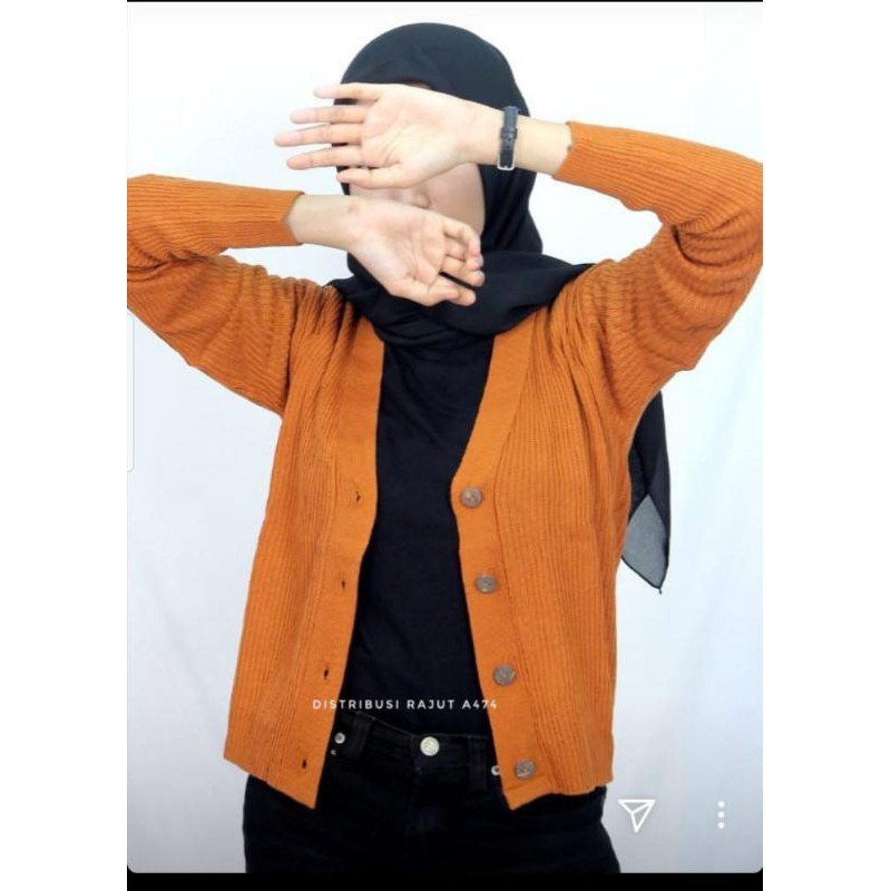 Eireen Cardigan Crop Premium| Nacara Outer Kardigan Wanita 7 GAUGE Special-Crop 12 gate random