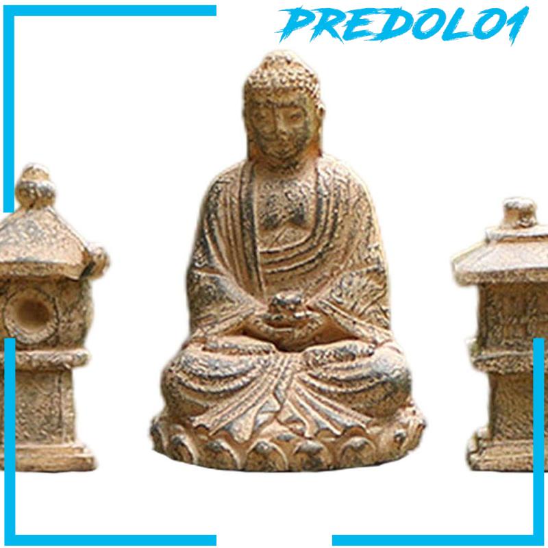 [PREDOLO1] Small Buddha Statue Decorative Creative DIY Accessories for Garden Balcony Mini