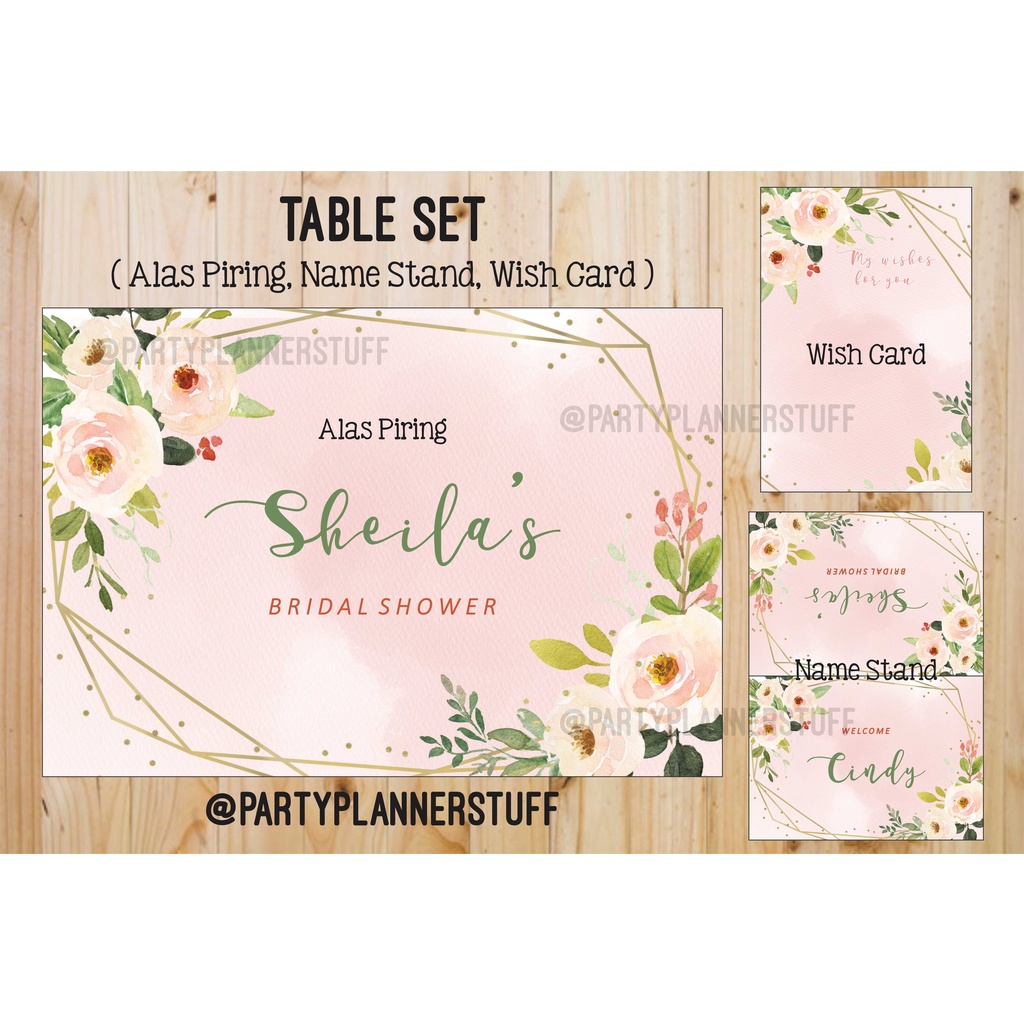 Table decor sweet seventeen / table set bridal shower / dekorasi meja makan baby shower / engagement