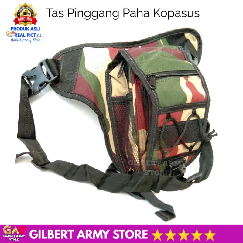 Tas Pinggang slempang Paha Loreng Kopasus Kopassus Gilbert Army Store