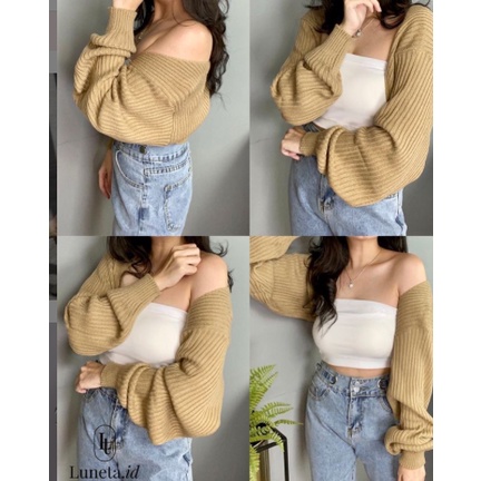 Likan Cardy - Cardigan Crop - Bolero Rajut - Crop Cardigan - Balero Rajut