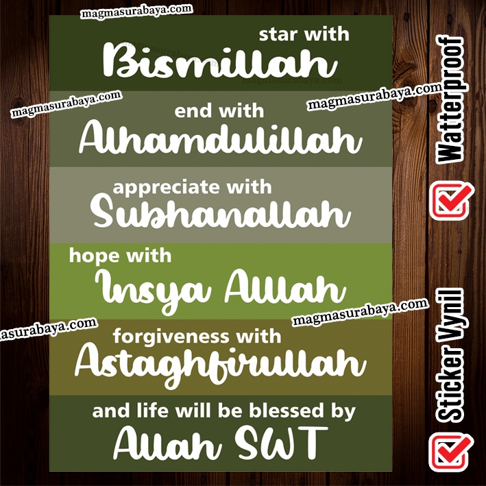 

Stiker Start wirt Bismillah alhamdulillah insyaAllah Astaghfirullah Allah SWT subhanallah