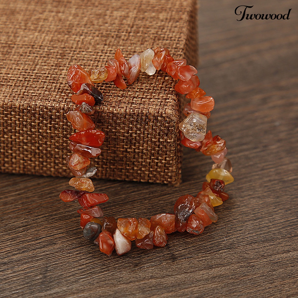 Gelang Tali Elastis Handmade Aksen Batu Permata Imitasi Untuk Wanita