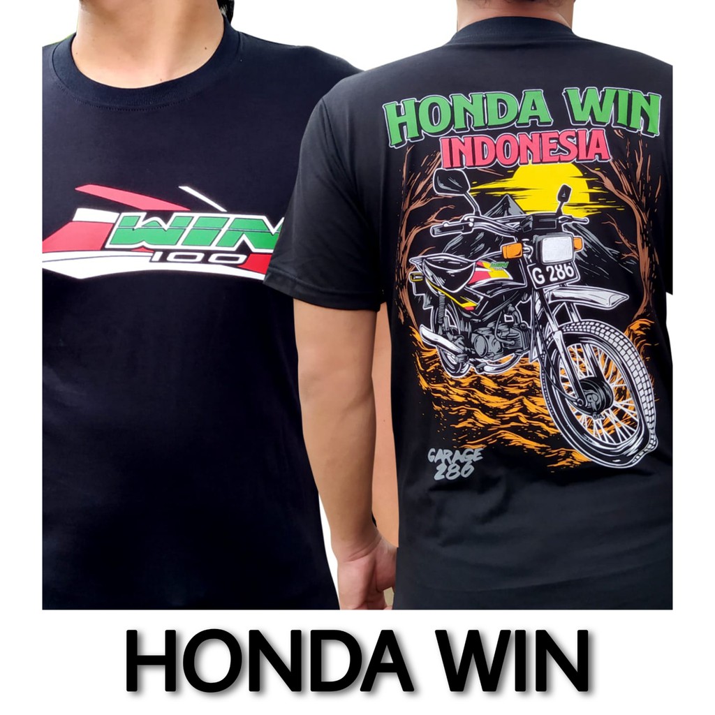  KAOS  MOTOR HONDA WIN 100 INDONESIA WARNA  HITAM  Shopee 