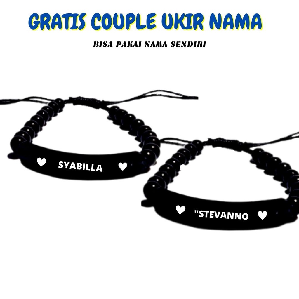 GELANG COUPLE NAMA,GELANG PASANGAN,GELANG UKIR NAMA