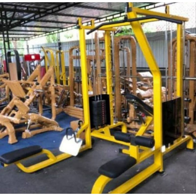 Jual ALAT FITNES SMITH MACHINE LATTPULL DOWN PLUS ROWING ALAT GYM