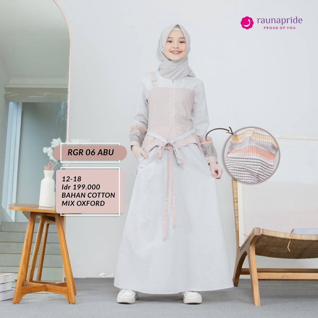 Rauna Gamis Remaja Terbaru 2021 / RGR 06 / Fashion Muslim / Gamis Remaja Kekinian / Sarimbit Rauna