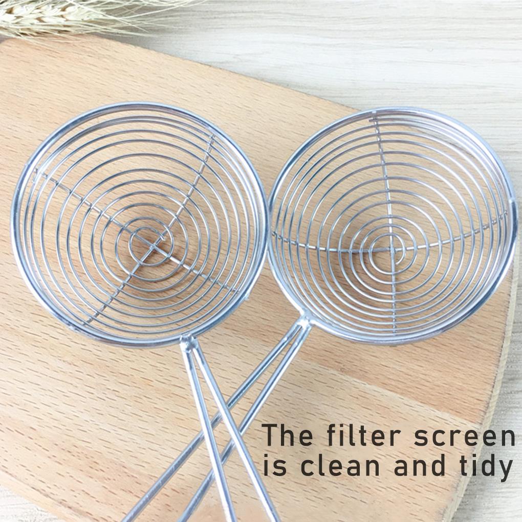 (house2020) Saringan Bahan Stainless Steel Gagang Silikon Bentuk Oval Anti slip Reusable Untuk Dapur