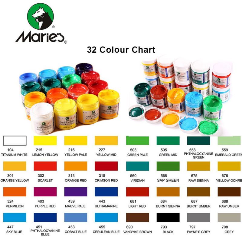 

Maries Acrylic Paint 100ml / Cat Akrilik Maries 100ml
