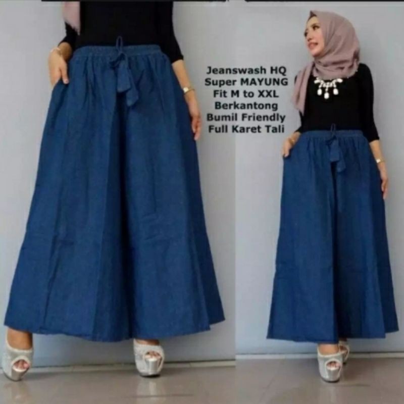 KULOT JEANS PAYUNG  JUMBO BISA KULOT JEANS SNOW