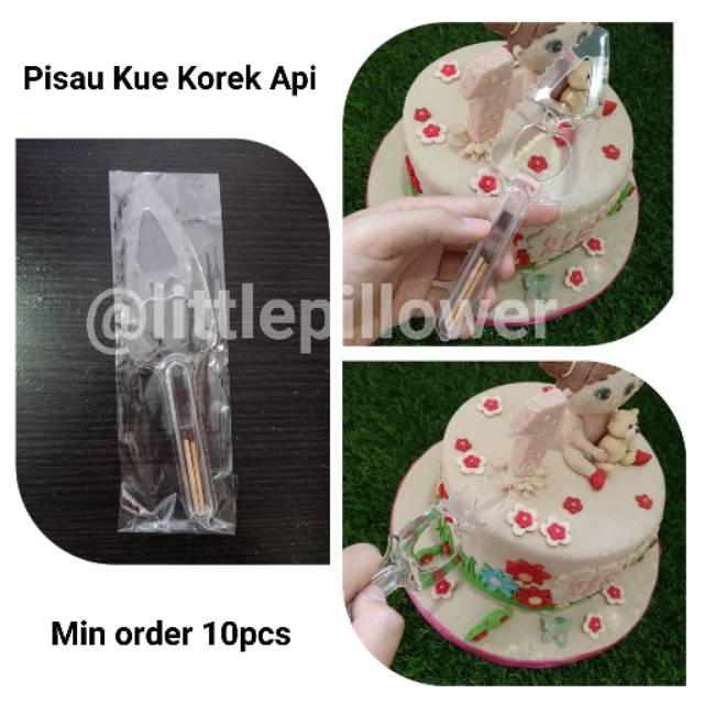 (Isi 10pcs - PISAU KUE) Pisau Kue Korek Api/Pisau Kue Tart/Pisau Kue Bolu