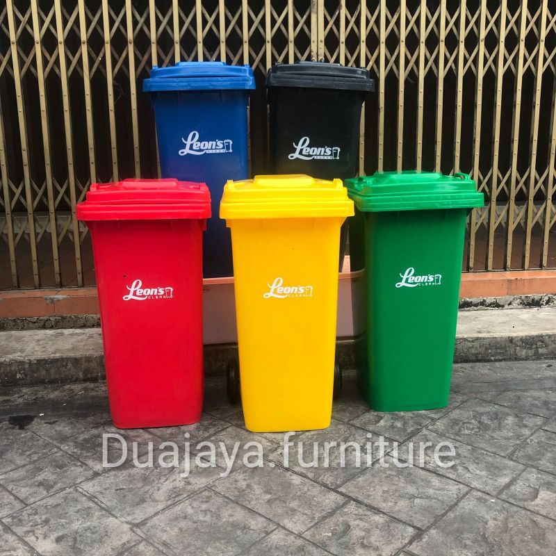 Leons Tempat Sampah Injak / Injek Roda 240 Liter / 120 Liter / Tong Sampah Injak Roda