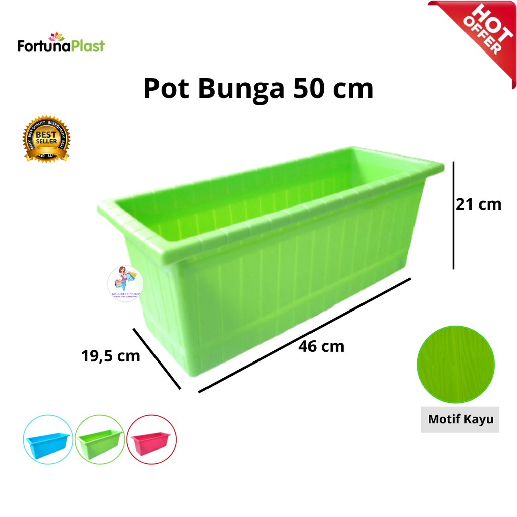 Pot Segi Panjang Motif Kayu Fortuna 50DX