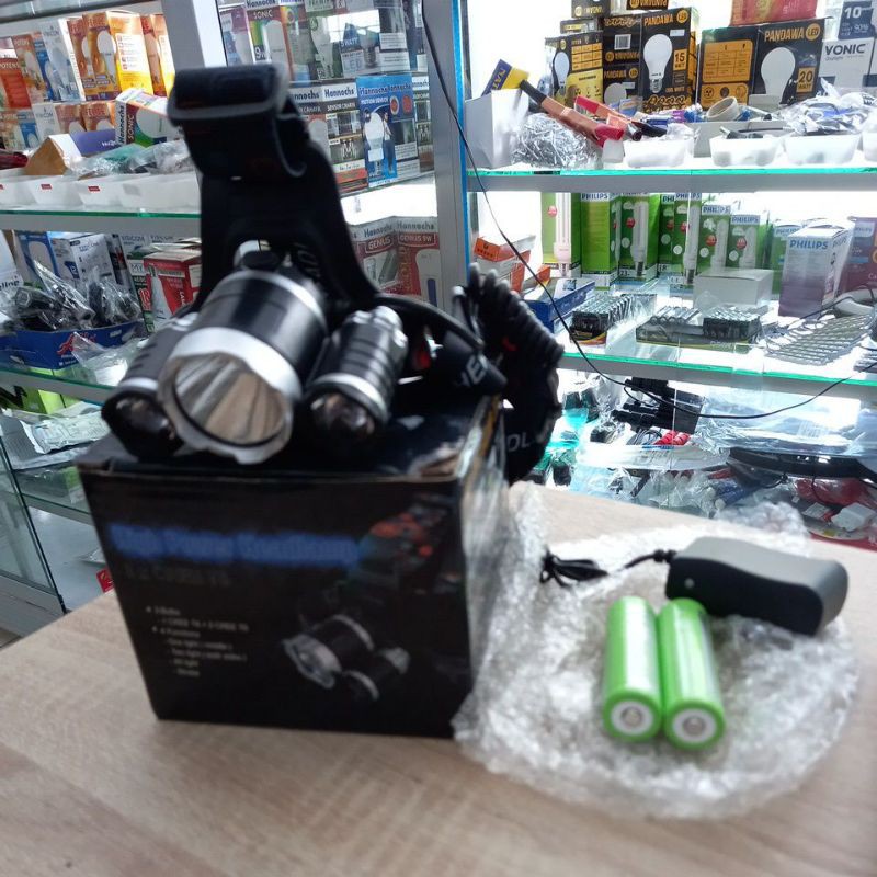 SENTER KEPALA 3 Mata  3 CREE T6 headlamp