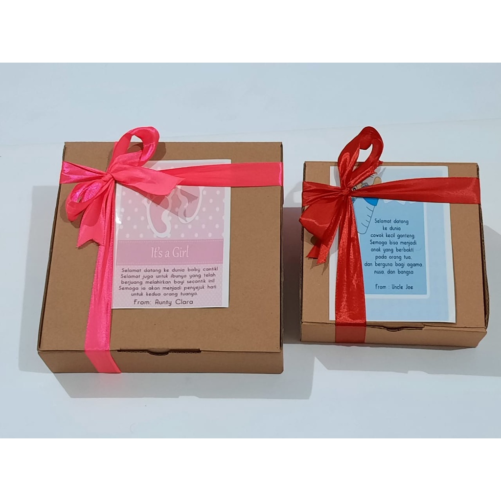 

Box hampers kardus karton kotak kado hampers bayi baru lahir newborn baby shower lahiran jumper dress jamper baju bayi romper pakaian kaos bayi hampers idul fitri lebaran ramadhan natal paskah christmas easter ulang tahun imlek sincia