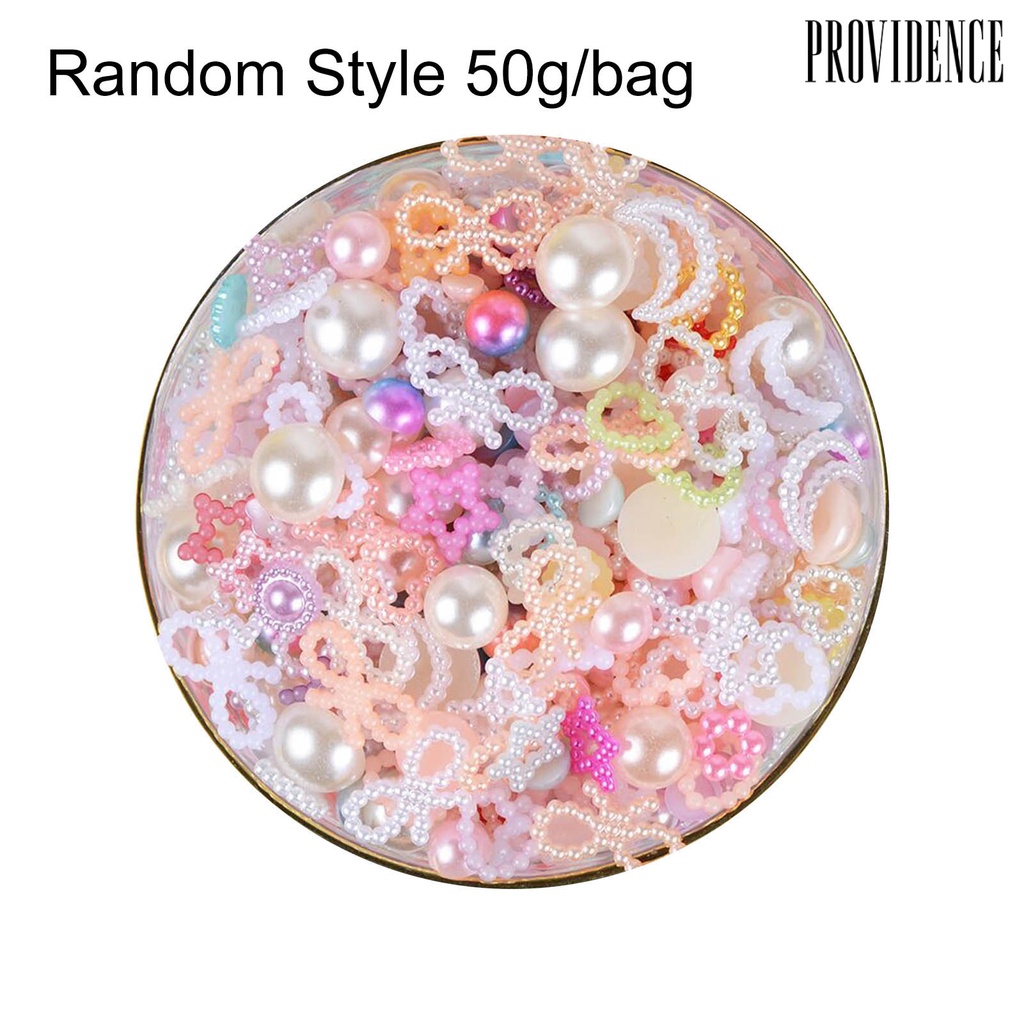 Providence 50g Pita / Hati / Bintang Mutiara Imitasi Untuk Dekorasi Nail Art / Handphone Charms