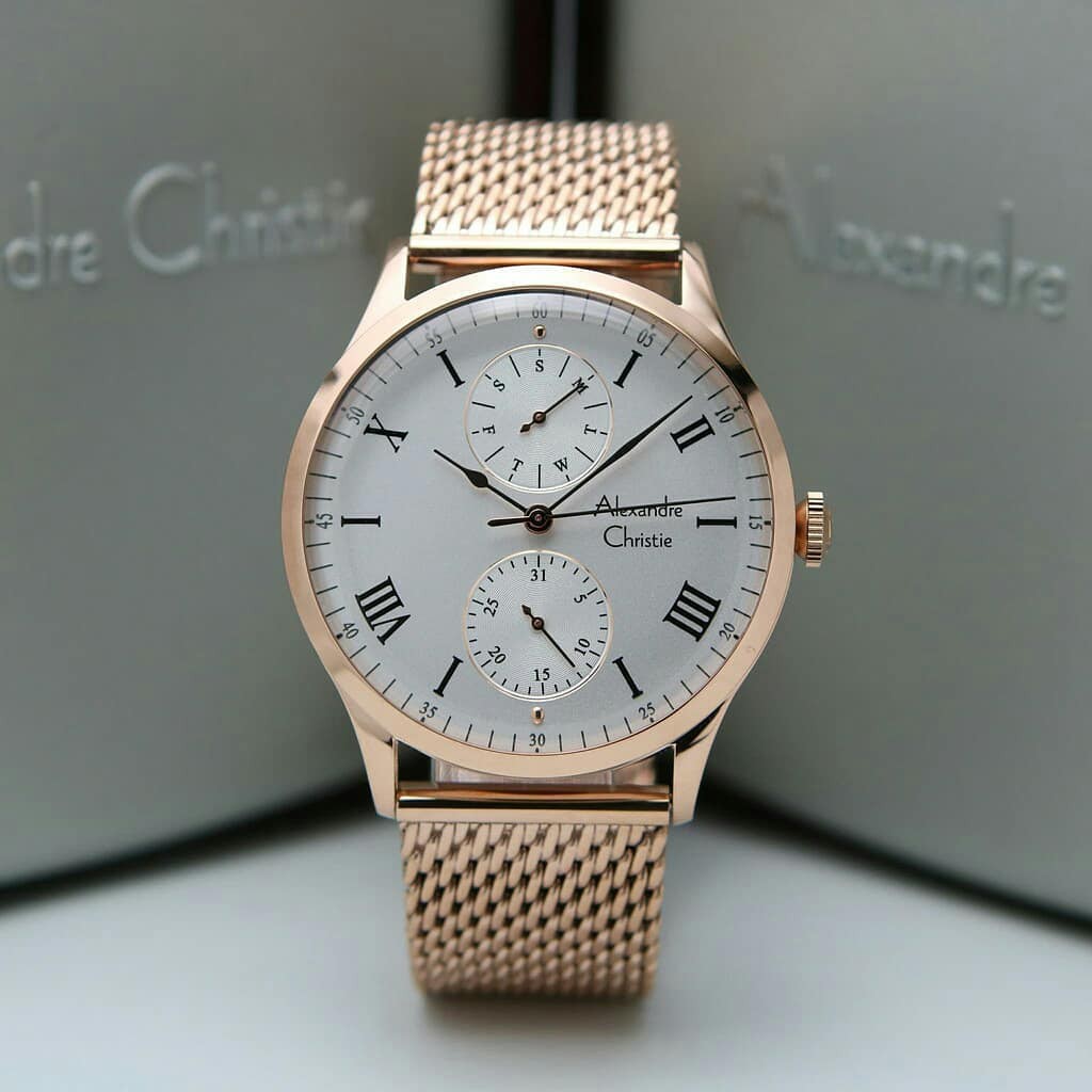 JAM TANGAN PRIA ALEXANDER CHRISTIE ORIGINAL ROSEGOLD AC6437