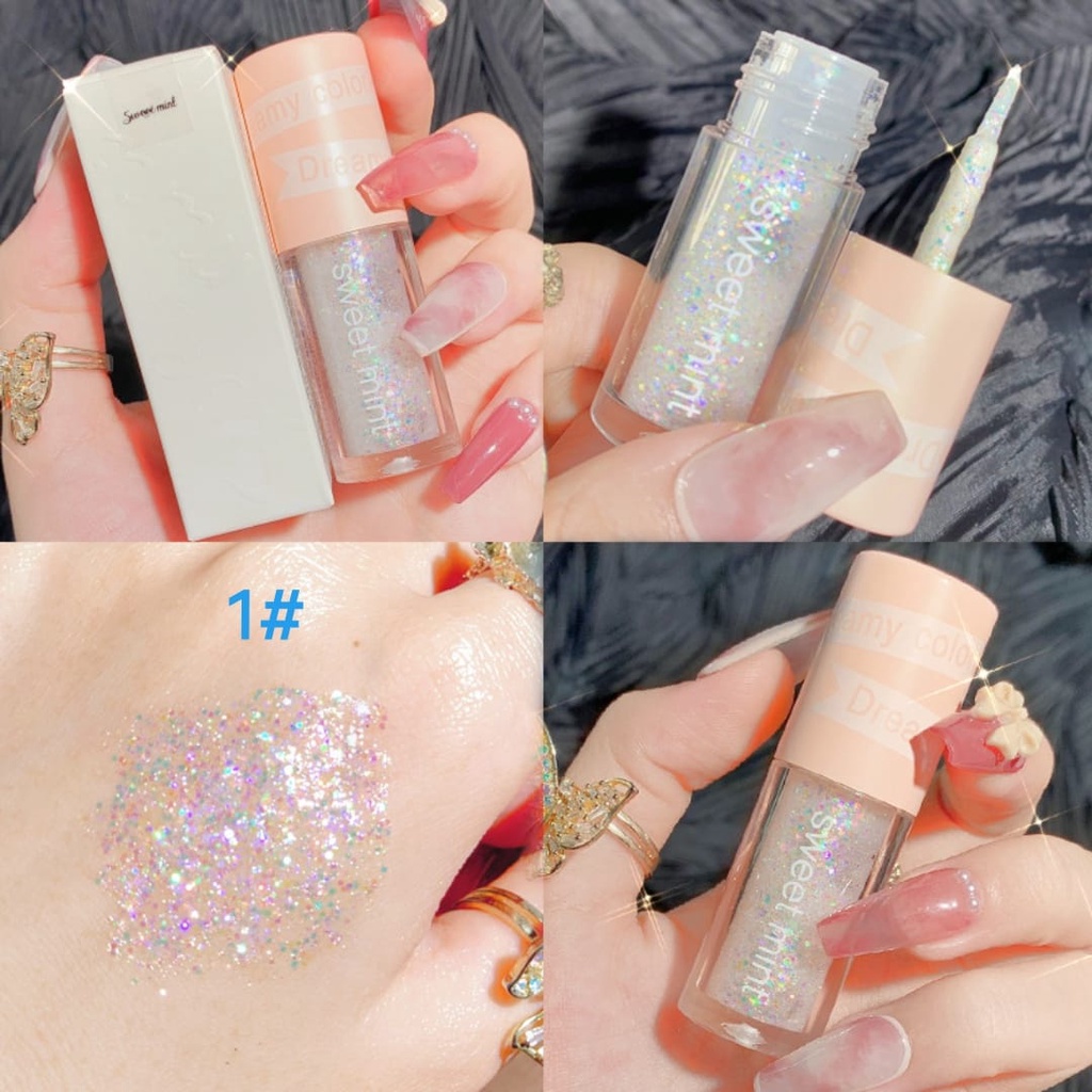 [ HARGA PROMO ] 𝐄𝐘𝐄𝐒𝐇𝐀𝐃𝐎𝐖 - SWEET MINT Liquid Glitter Eyeshadow Cair Korea