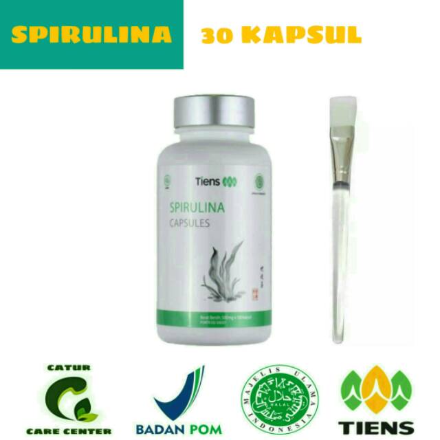 MASKER SPIRULINA TIENS 30 Kapsul Free kuas & mangkuk kecil
