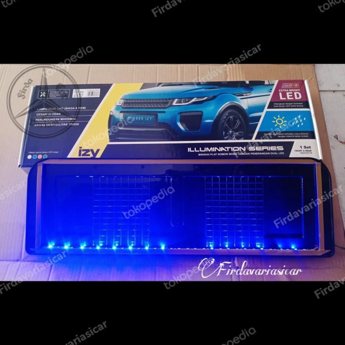 TATAKAN / TEMPAT PLAT NOMOR MOBIL AKRILIK MERK IZY LAMPU LED