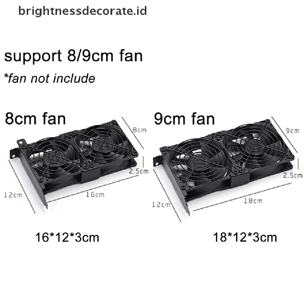 Kipas Pendingin Pci Ganda 8 / 9cm Untuk Grafis Komputer Pc