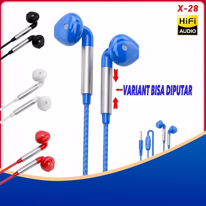 BUDS IN-HF / HEADSET / HEDSET / HANDSFREE / EARPHONE XRD X-28 BASS TERBAIK