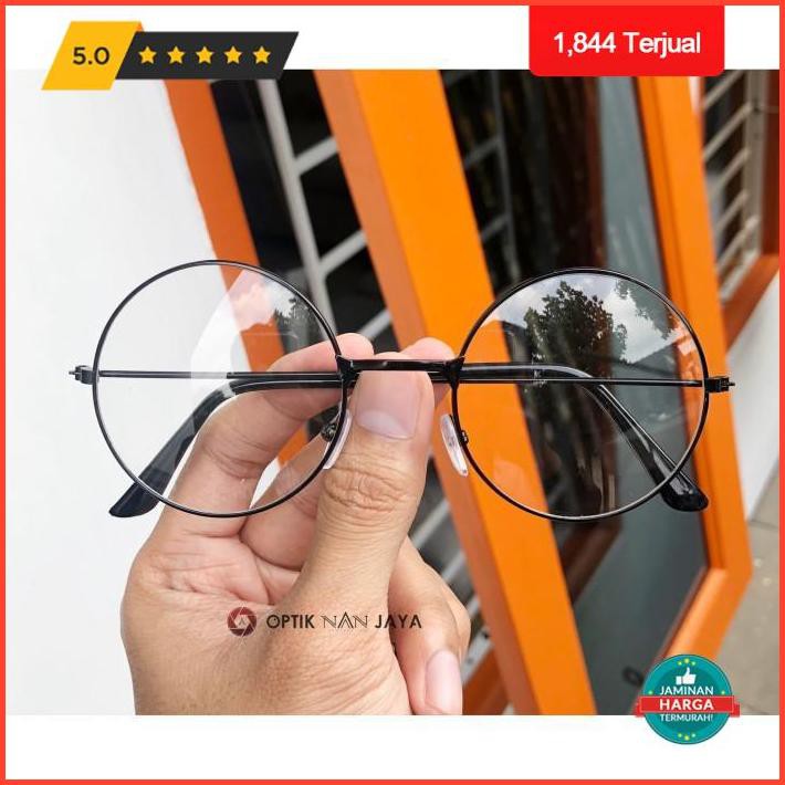 Super Sale ( Gratis Lensa ) Frame Kacamata Minus Baca Pria Wanita Bulat B210 Premium