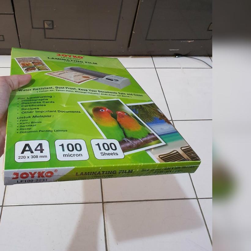 

❃ plastik laminating A4 joyko laminasi panas hot 100 micron ▲