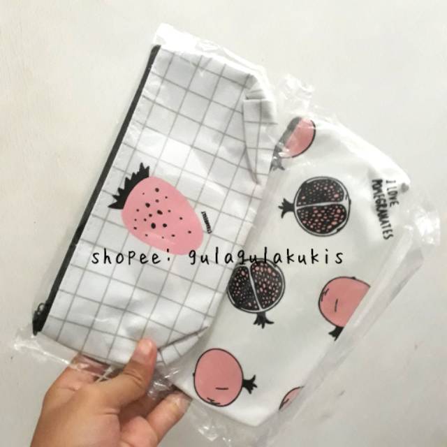 

[READY] Strawberry & Pomegranate Cute Pencil Case Kotak Pensil Buah Lucu
