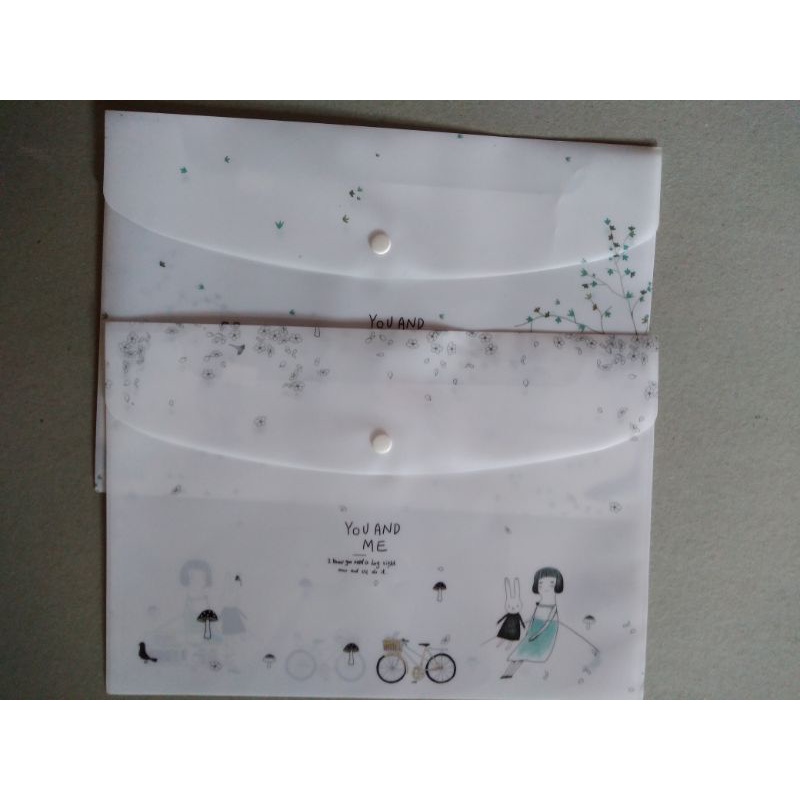 

map plastik file folder motif kancing ukuran A4