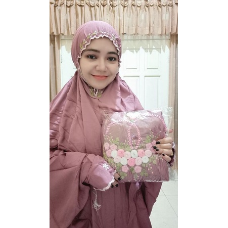 mukena terusan rayon tile