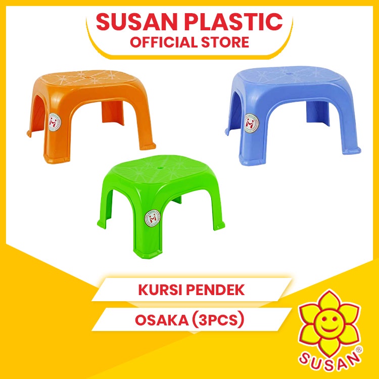 SUSAN -(3PCS)Kursi Pendek Osaka - Kursi Anak - Kursi Plastik - Bangku Plastik