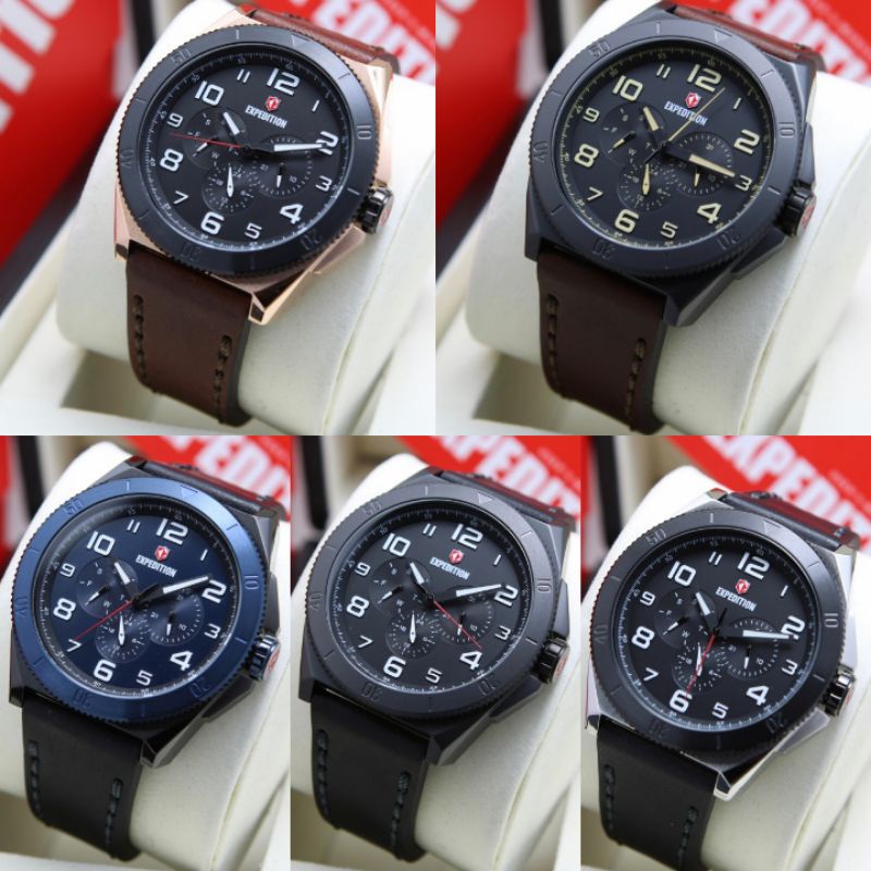 JAM TANGAN PRIA EXPEDITION 6823 E 6823 E6823 LEATHER ORIGINAL GARANSI 1 TAHUN