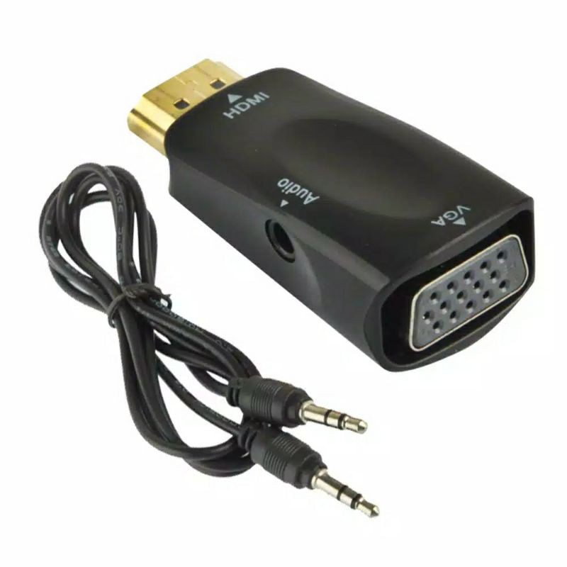 Konverter dari HDMI (MALE) ke VGA (FEMALE) Full HD 1080P PLUG AND PLAY