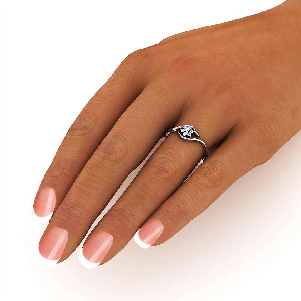 Cincin Sterling Silver 925 Model Bunga Salju Untuk Wanita Jza099