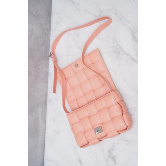 Bottega Veneta Padded Cassete Crossbody Bag In Peachy SHW