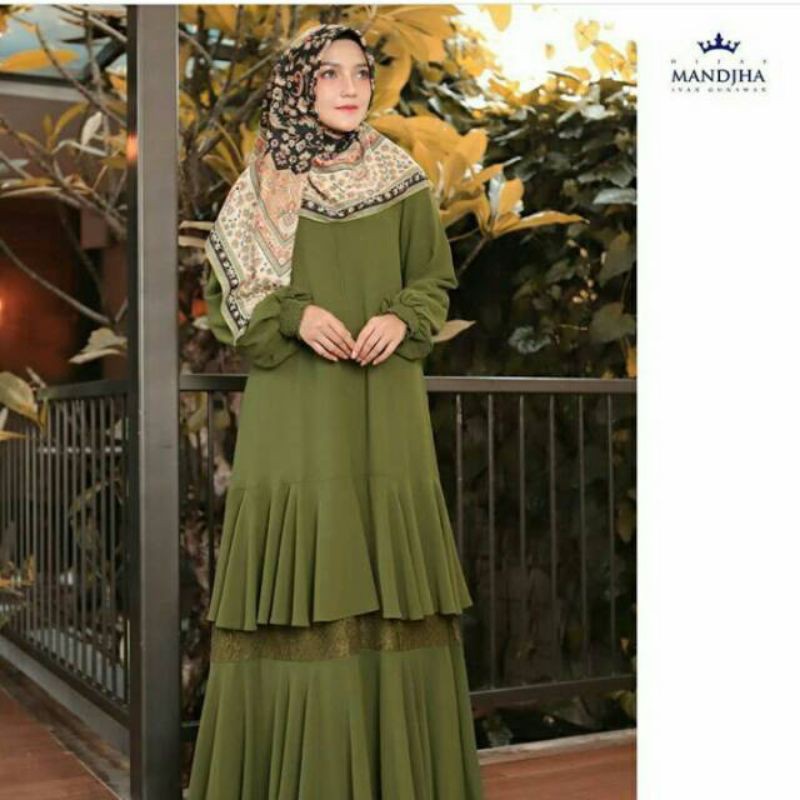 Dress Gamis Mandjha Ivan Gunawan Double Layered Lace Dress Size L