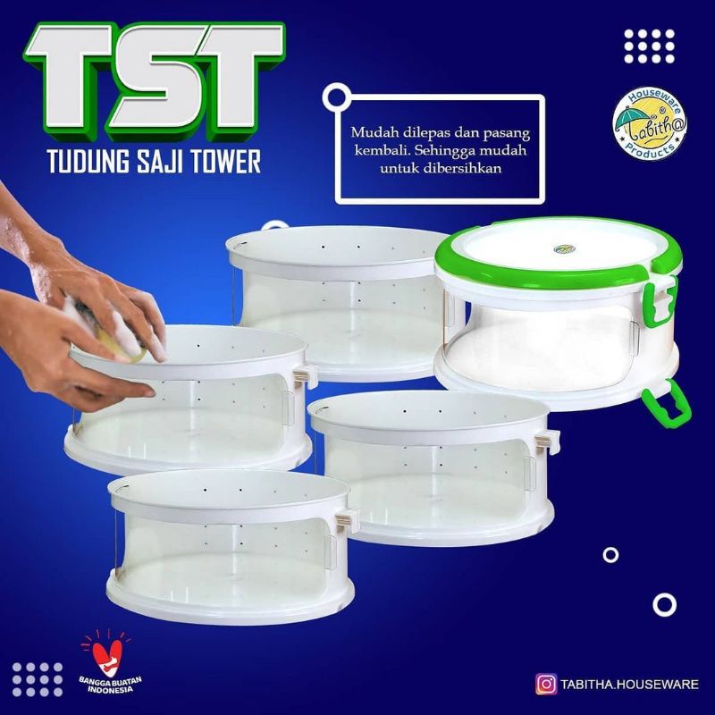 Tudung Saji Tower/Rak Penyimpanan Makanan/Tudung saji tingkat plastik/foodcover