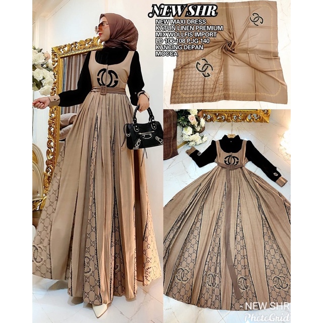 READY!!! NEWWW!!! ORI SHR!!!! MAXI DRESS SONYA SHR!!!! HIGH QUALITY!!!-GAMIS+HJB LW (MILO)