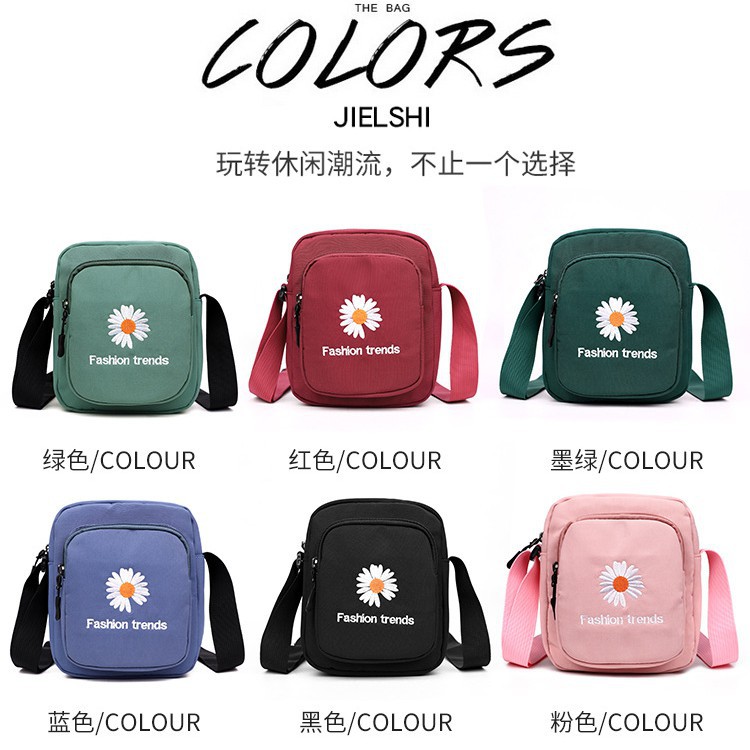 tas selempang wanita daisy / tas selampamg wanita motif bunga korea premium