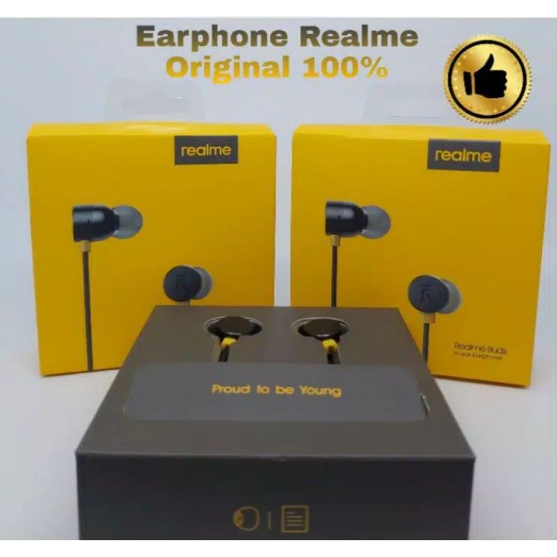 Headset earphone handfree realme original 100% / headset realme buds magnet original