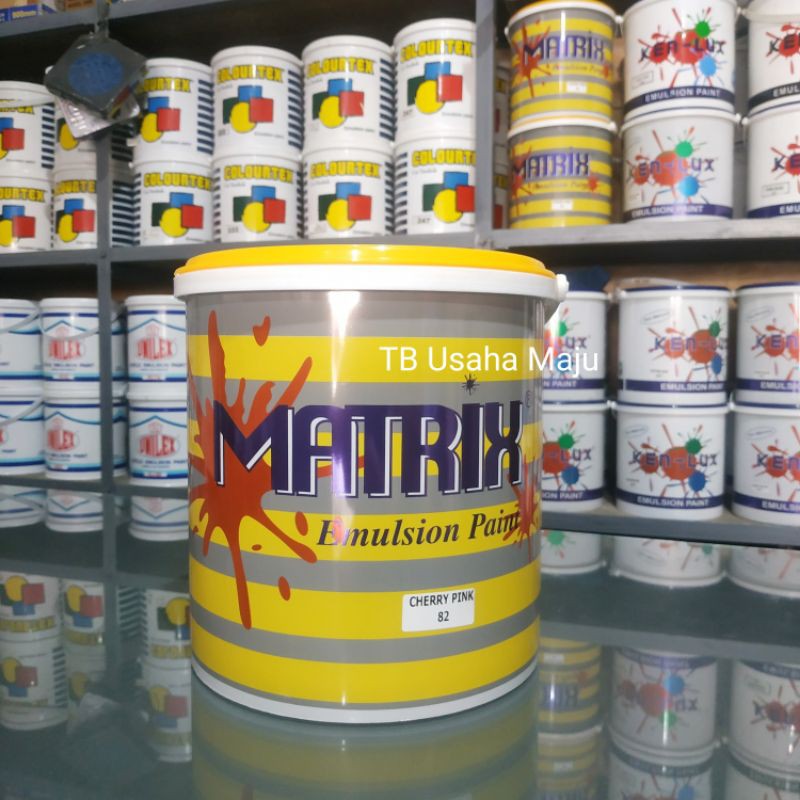 MATRIX Cat Tembok Dinding Indoor Outdoor Rumah Pastel Pink Cream Krem Hijau Abu Kemasan 5kg Grab Med