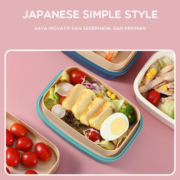 Kotak Makan SAMONO STW10 Bento Microwaveable Lunch Box Susun Food Grade Material 2 Tingkat