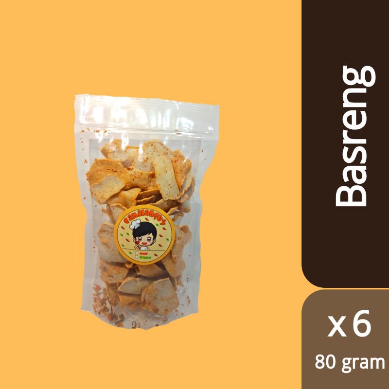 

6 Pcs Basreng Original Pedas Daun Jeruk Camilanquy Multipack