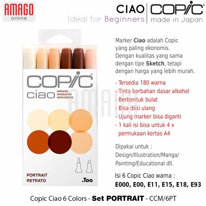

(BISA COD) COPIC CIAO - 6 COLOR SET SKIN - CCM/6SN OBRAL Kode 1129