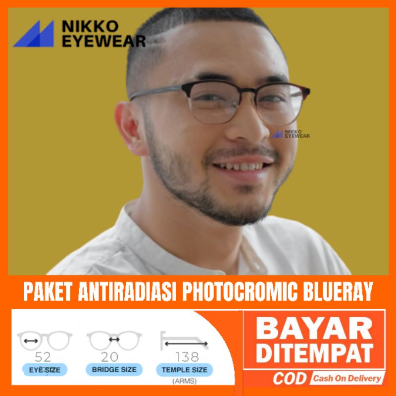 Paket Kacamata 2090, Lensa Antiradiasi Photocromic