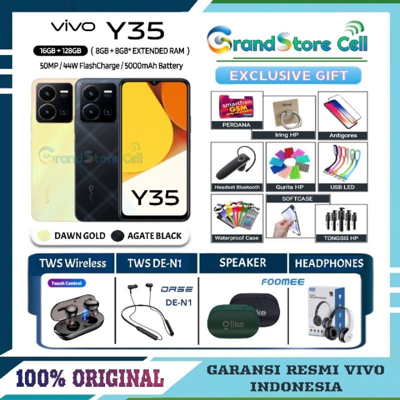 VIVO Y35 RAM 8/128 | Y 35 8/128 | VIVO Y33s 8/128 GARANSI RESMI VIVO